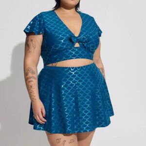 torrid Teal Mermaid-Scale Bikini Set